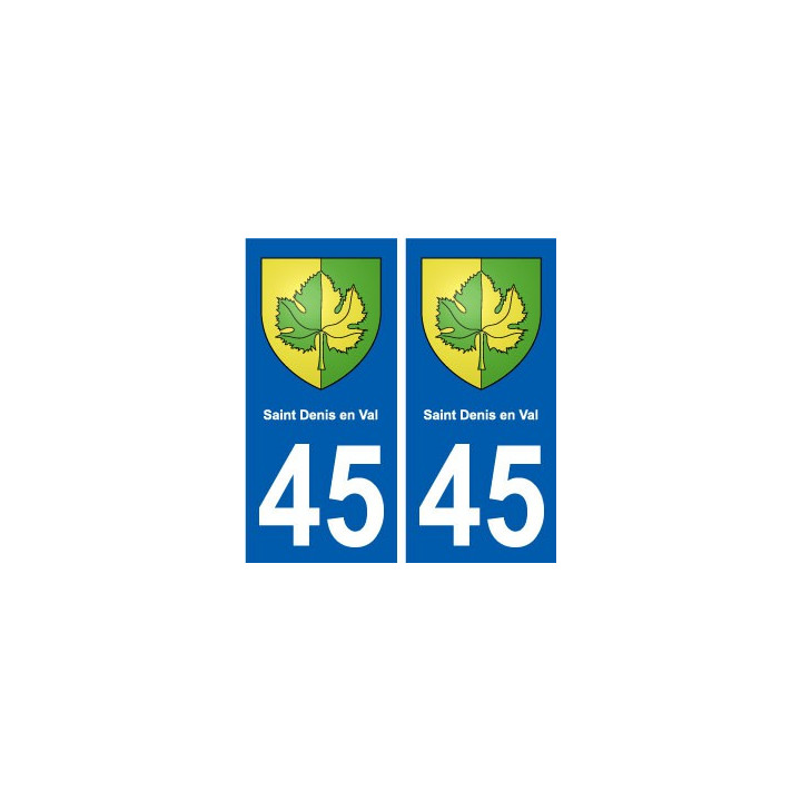 45 Saint-Denis-en-Val blason ville autocollant plaque stickers