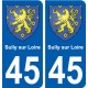 45 Sully-sur-Loire blason ville autocollant plaque stickers