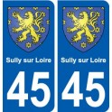 45 Sully-sur-Loire blason ville autocollant plaque stickers