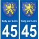 45 Sully-sur-Loire blason ville autocollant plaque stickers