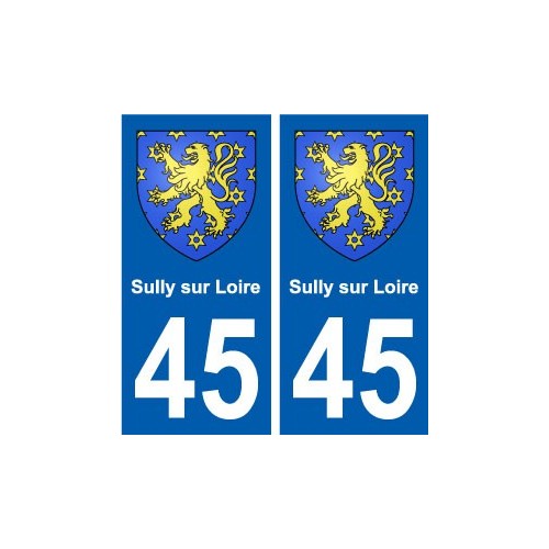 45 Sully-sur-Loire blason ville autocollant plaque stickers