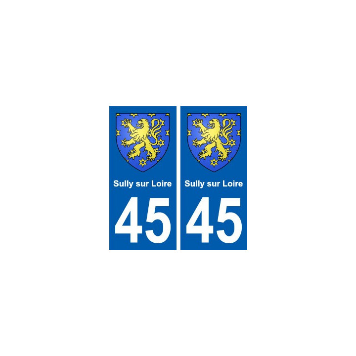 45 Sully-sur-Loire blason ville autocollant plaque stickers