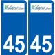 45 Sully-sur-Loire logo ville autocollant plaque stickers