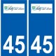 45 Sully-sur-Loire logo ville autocollant plaque stickers