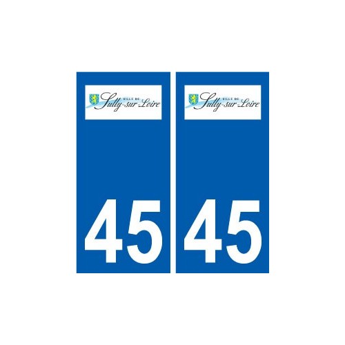 45 Sully-sur-Loire logo ville autocollant plaque stickers
