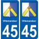 45 Villemandeur blason ville autocollant plaque stickers