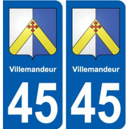 45 Villemandeur blason ville autocollant plaque stickers
