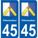 45 Villemandeur wappen der stadt aufkleber typenschild aufkleber