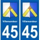 45 Villemandeur blason ville autocollant plaque stickers