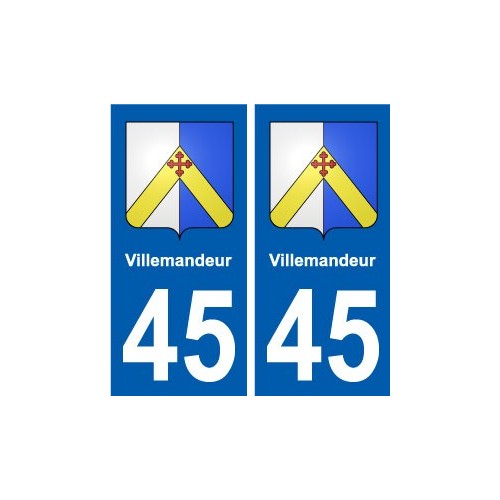 45 Villemandeur blason ville autocollant plaque stickers