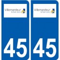 45 Villemandeur logo ville autocollant plaque stickers
