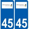 45 Villemandeur logo ville autocollant plaque stickers