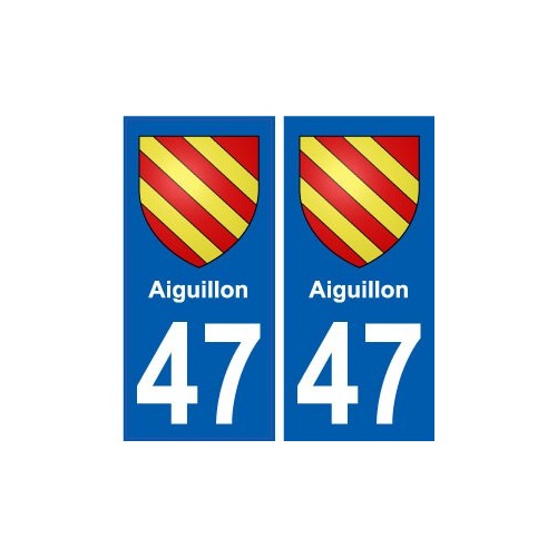 47 Aiguillon blason autocollant plaque stickers ville