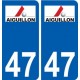 47 Aiguillon logo autocollant plaque stickers ville