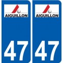 47 Aiguillon logo autocollant plaque stickers ville