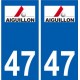 47 Aiguillon logo autocollant plaque stickers ville