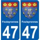 47 Foulayronnes blason autocollant plaque stickers ville