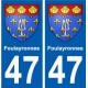 47 Foulayronnes blason autocollant plaque stickers ville