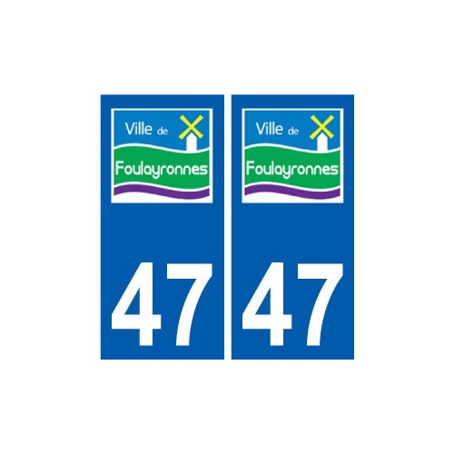 47 Foulayronnes logo autocollant plaque stickers ville