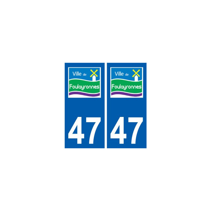 47 Foulayronnes logo autocollant plaque stickers ville