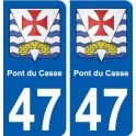 47 Pont-du-Casse blason autocollant plaque stickers ville