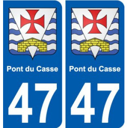 47 Pont-du-Casse blason autocollant plaque stickers ville