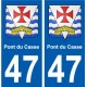 47 Pont-du-Casse blason autocollant plaque stickers ville