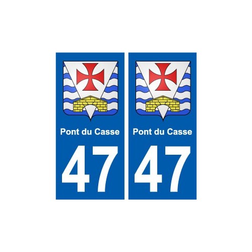 47 Pont-du-Casse blason autocollant plaque stickers ville