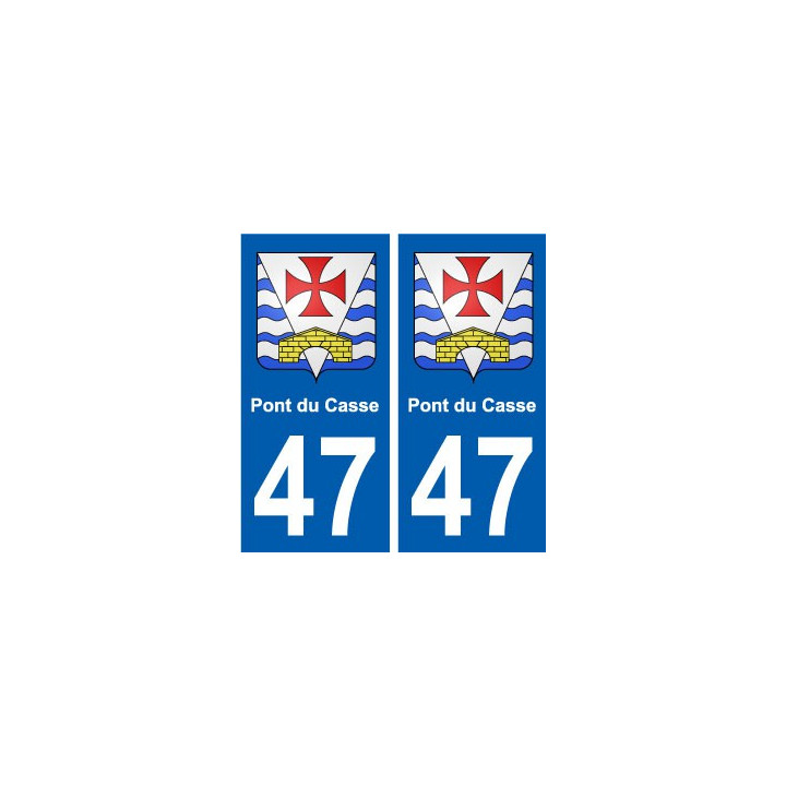 47 Pont-du-Casse blason autocollant plaque stickers ville