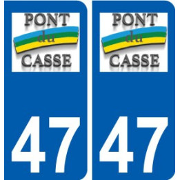 47 Pont-du-Casse logo autocollant plaque stickers ville