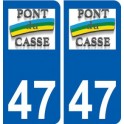 47 Pont-du-Casse logo autocollant plaque stickers ville