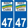 47 Pont-du-Casse logo autocollant plaque stickers ville