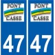 47 Pont-du-Casse logo autocollant plaque stickers ville