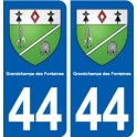 44 Grandchamps-des-Fontaines blason ville autocollant plaque stickers 