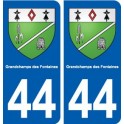 44 Grandchamps-des-Fontaines blason ville autocollant plaque stickers 