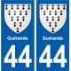 44 Guérande blason ville autocollant plaque stickers