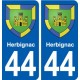 44 Herbignac blason ville autocollant plaque stickers
