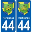 44 Herbignac blason ville autocollant plaque stickers