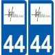 44 Herbignac logo ville autocollant plaque stickers