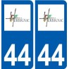 44 Herbignac logo ville autocollant plaque stickers