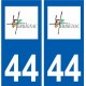 44 Herbignac logo ville autocollant plaque stickers