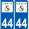 44 Héric logo ville autocollant plaque stickers