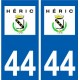44 Héric logo ville autocollant plaque stickers