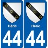 44 Héric blason ville autocollant plaque stickers