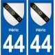 44 Héric blason ville autocollant plaque stickers