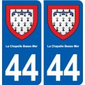 44 La Chapelle-Basse-Mer blason ville autocollant plaque stickers