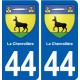 44 La Chevrolière blason  ville autocollant plaque stickers
