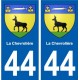 44 La Chevrolière blason  ville autocollant plaque stickers
