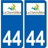 44 La Chevrolière logo ville autocollant plaque stickers