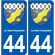 44 La Haie-Fouassière blason  ville autocollant plaque stickers
